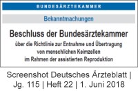 Bild Bundesärztekammer Richtlinie Assistierte Reproduktion