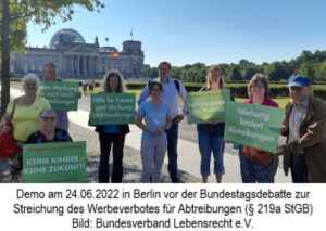 Demo am 24.06.22 in Berlin gegen die Streichung des Werbeverbot für Abtreibungen (§ 219a StGB)