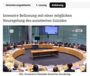 Anhörung im Rechtsausschuss des Deutschen Bundestages zur Suizidhilfe und Suizidprävention am 28.11.2022